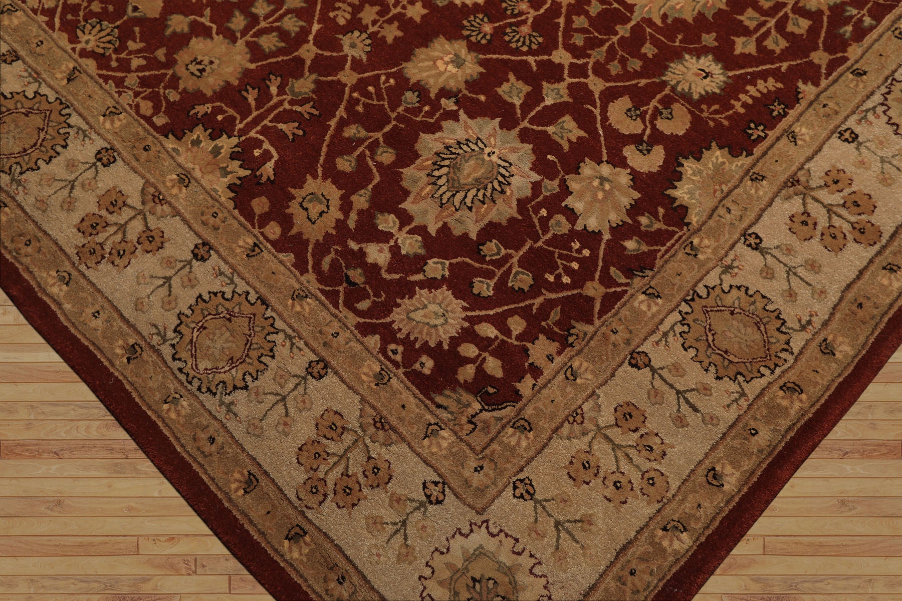 5x8 Burnt Orange, Ivory, Gold Color Hand Tufted Nourison Wool & Silk Traditional Oriental Rug