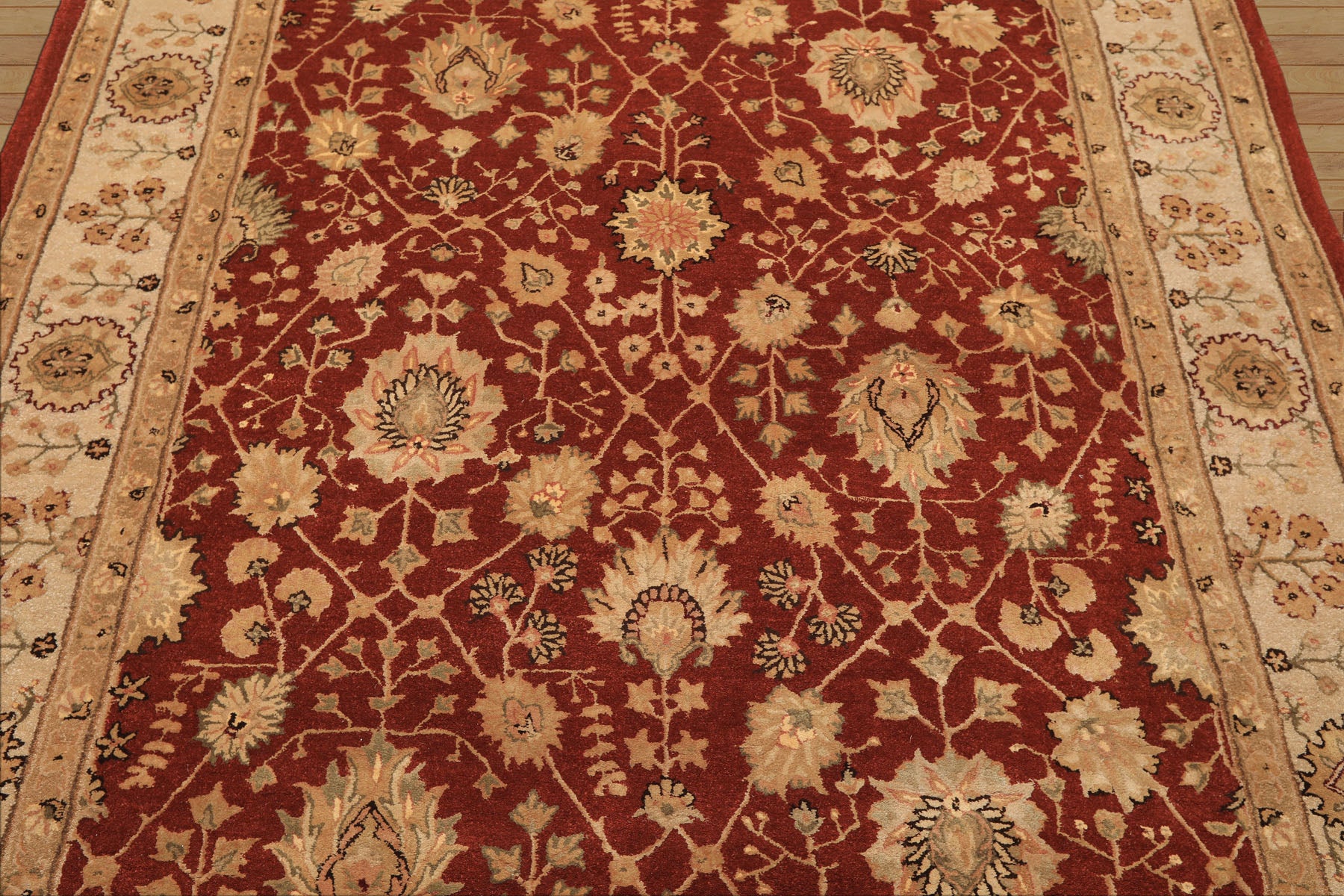 5x8 Burnt Orange, Ivory, Gold Color Hand Tufted Nourison Wool & Silk Traditional Oriental Rug