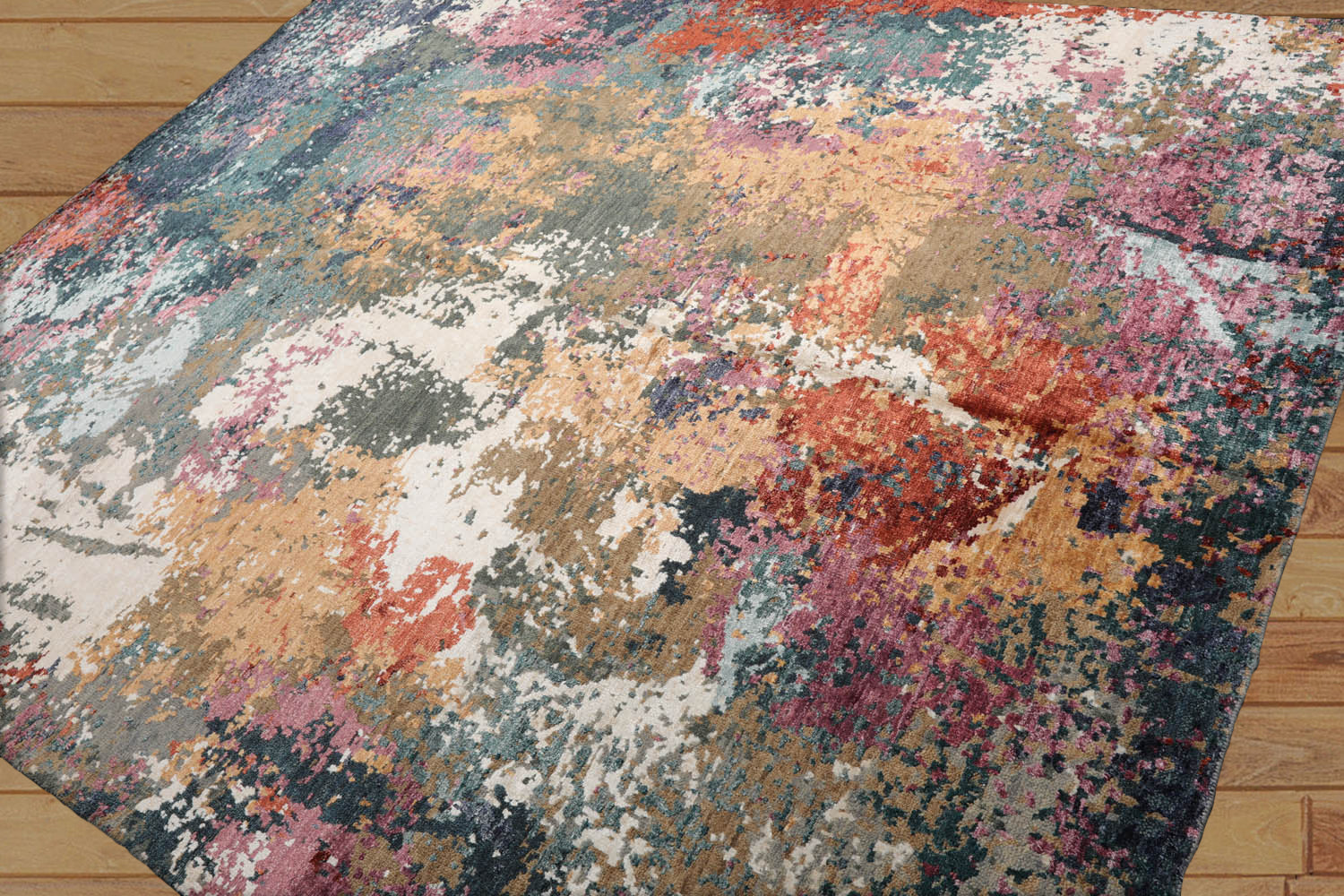 8x10 Beige, Tan, Brown Color Hand Knotted Tibetan Wool & Silk Modern Oriental Rug