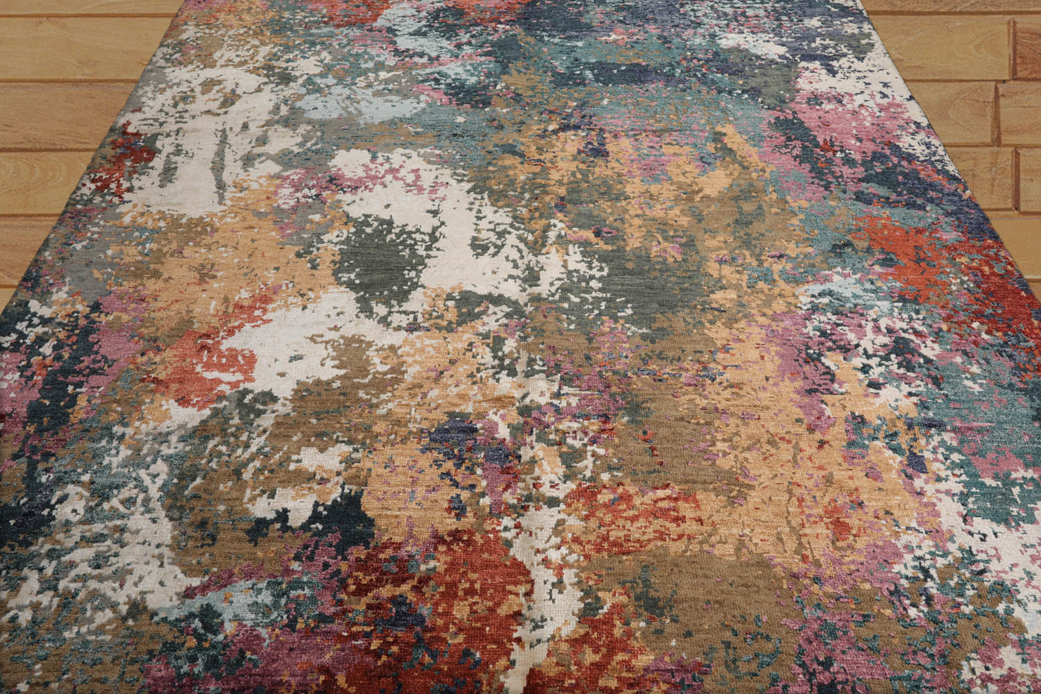 8x10 Beige, Tan, Brown Color Hand Knotted Tibetan Wool & Silk Modern Oriental Rug