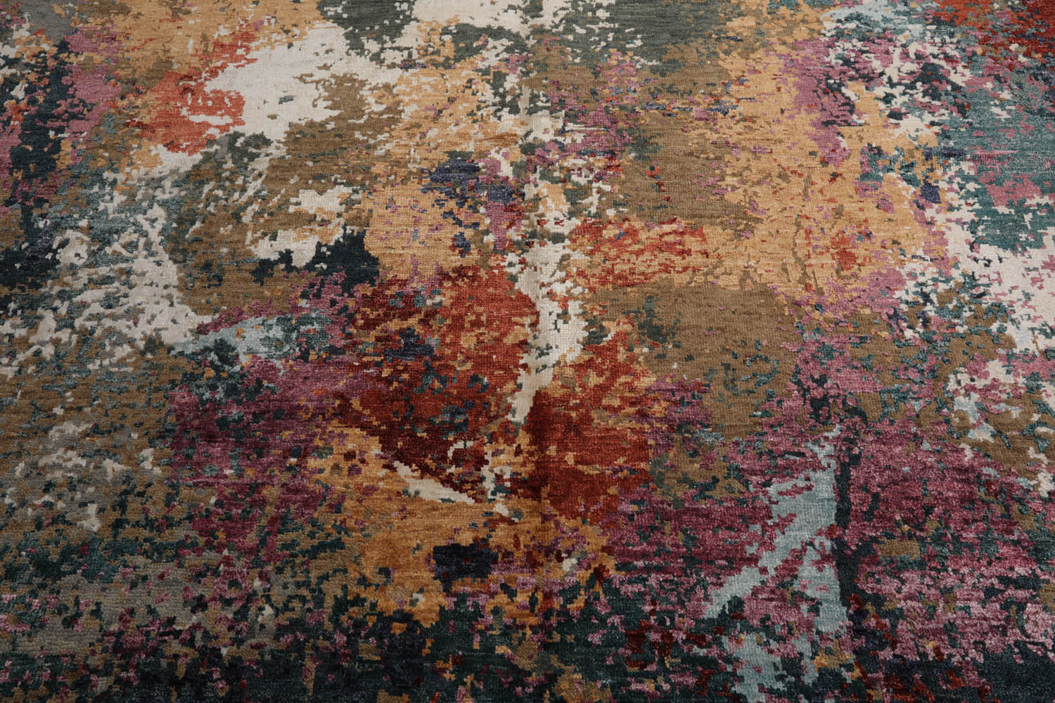 8x10 Beige, Tan, Brown Color Hand Knotted Tibetan Wool & Silk Modern Oriental Rug