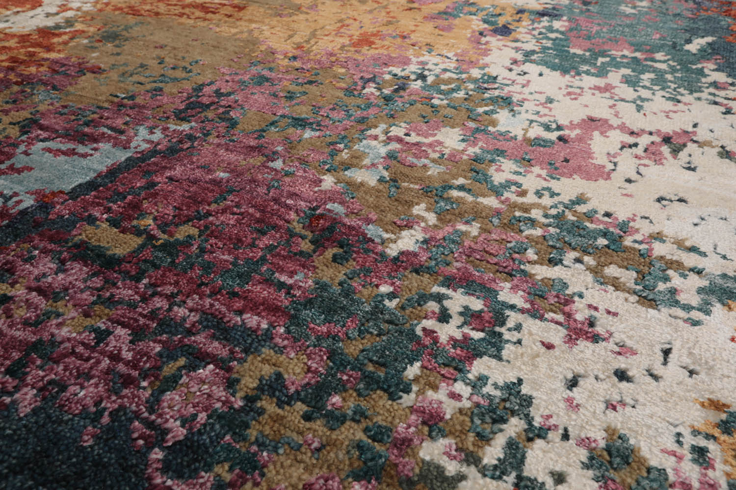 8x10 Beige, Tan, Brown Color Hand Knotted Tibetan Wool & Silk Modern Oriental Rug