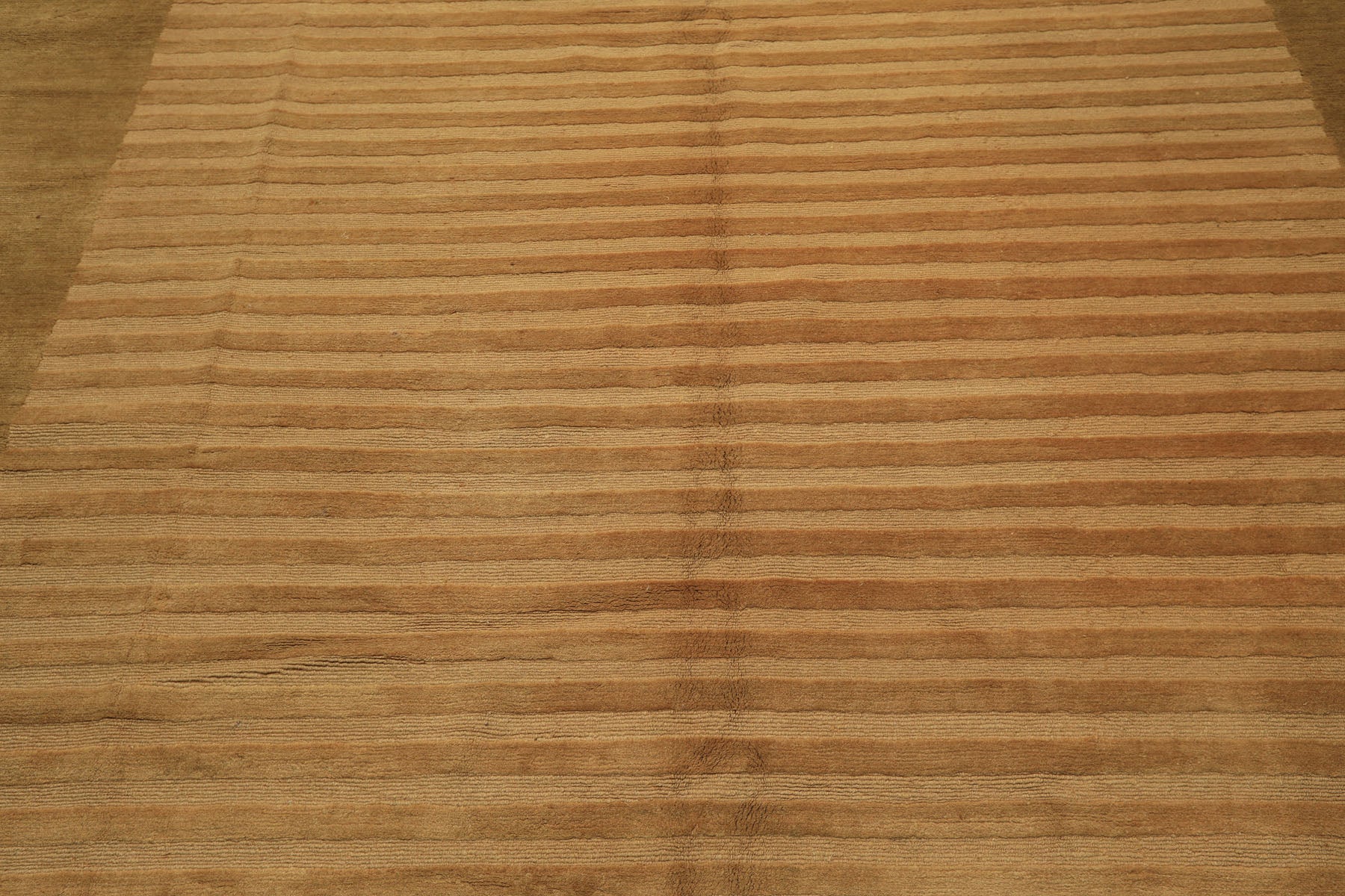 8x9 Khaki, Light Gold, Brown Color Hand Knotted Tibetan Wool Transitional Oriental Rug