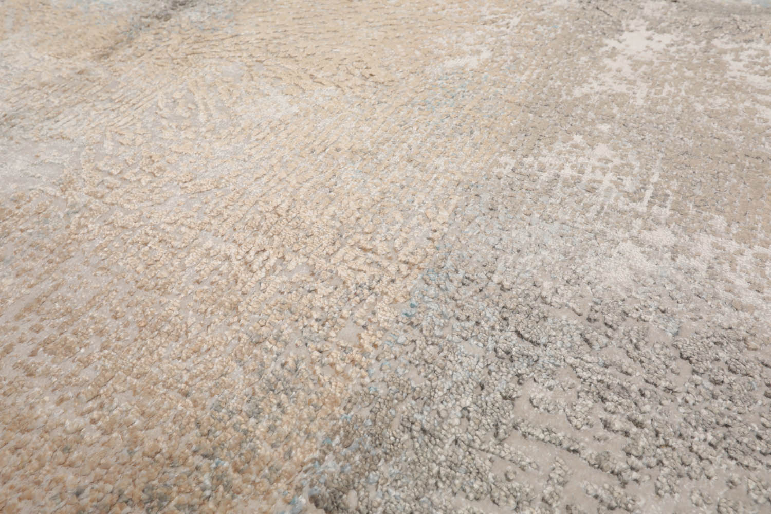 8x10 Beige, Tan, Blue Color Hand Knotted Tibetan Wool & Silk Modern Oriental Rug