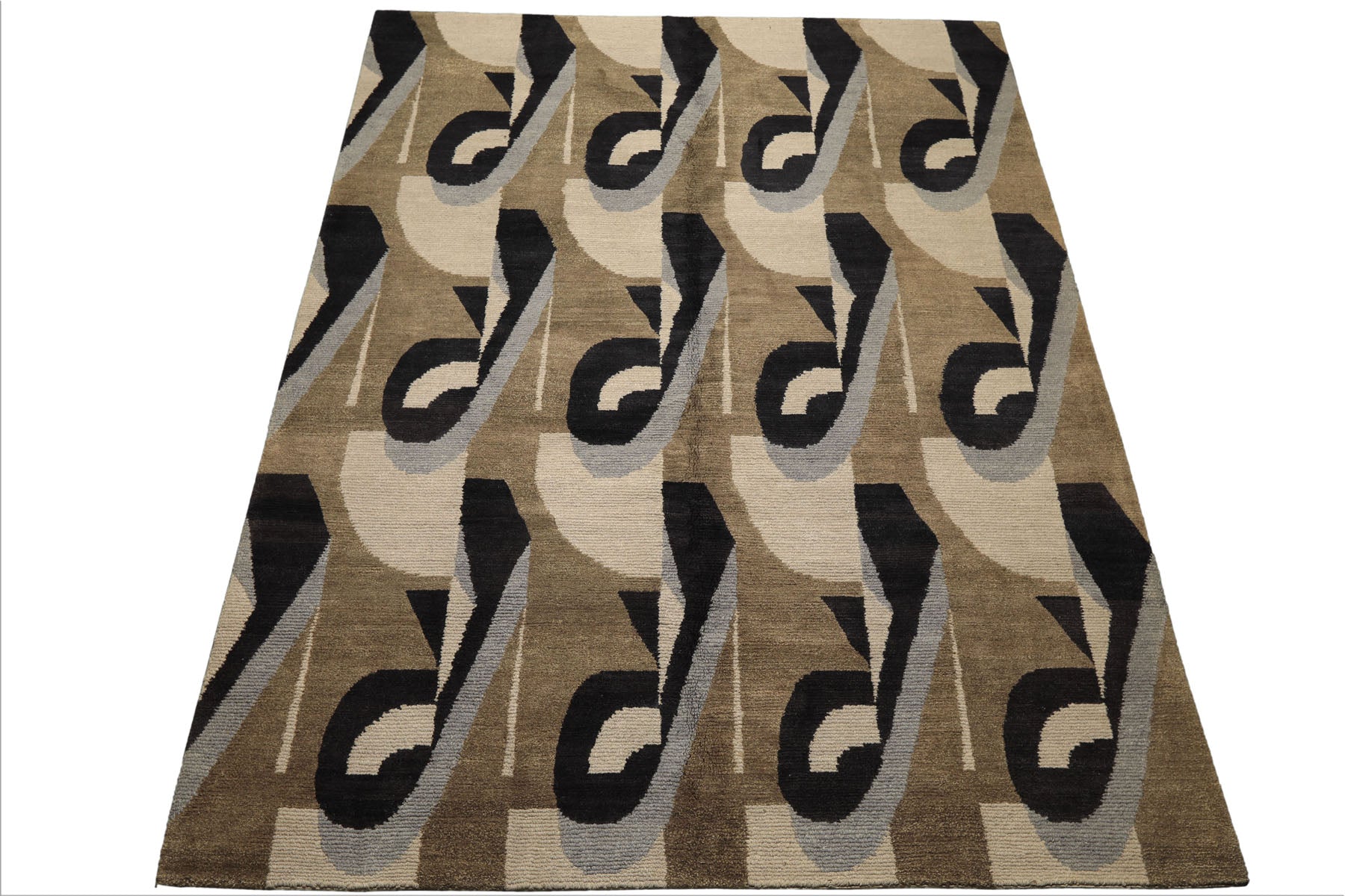 8x10 Moss, Charcoal, Slate Color Hand Knotted Tibetan Wool Modern & Contemporary Oriental Rug