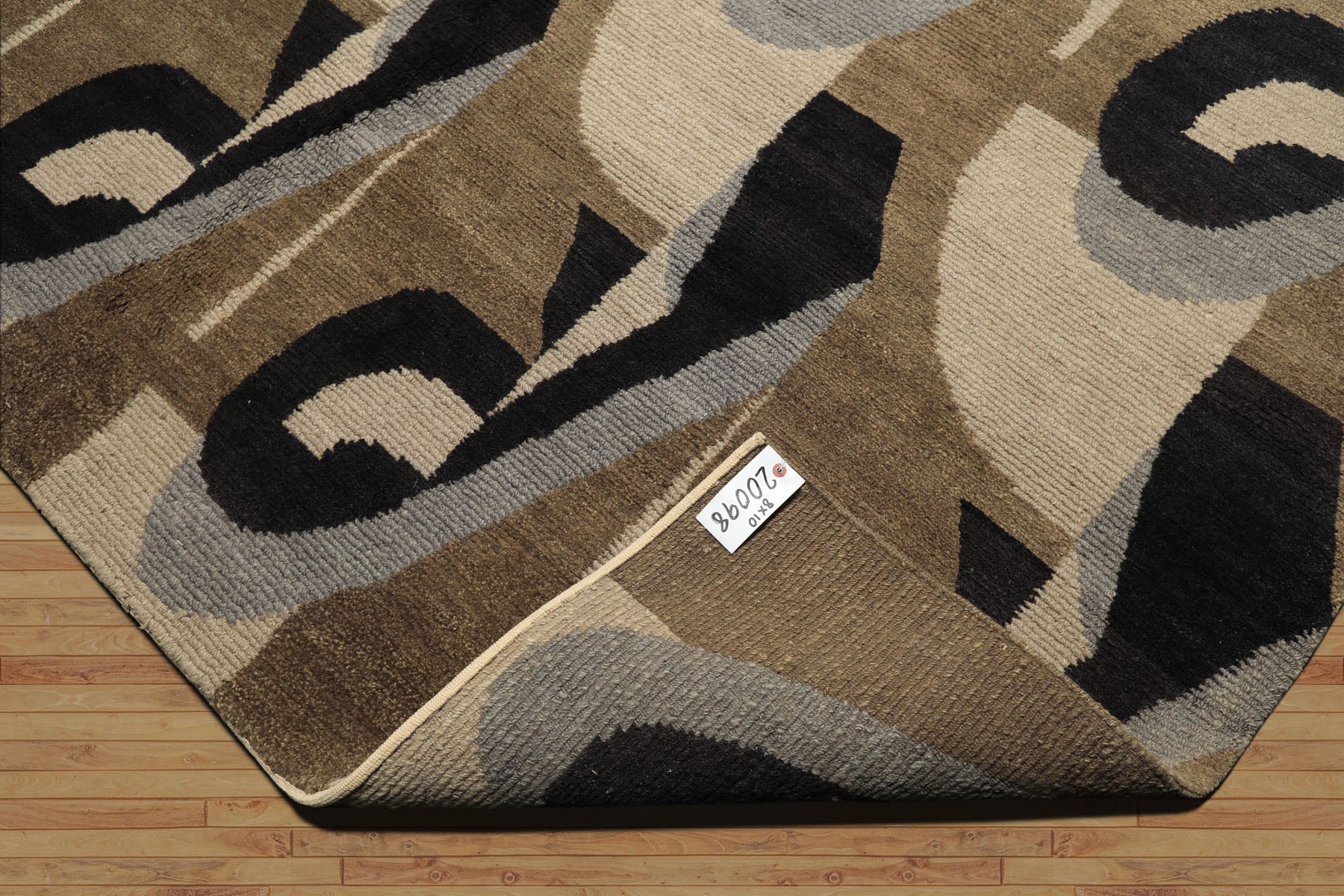 8x10 Moss, Charcoal, Slate Color Hand Knotted Tibetan Wool Modern & Contemporary Oriental Rug