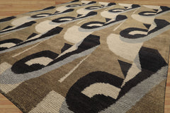 8x10 Moss, Charcoal, Slate Color Hand Knotted Tibetan Wool Modern & Contemporary Oriental Rug