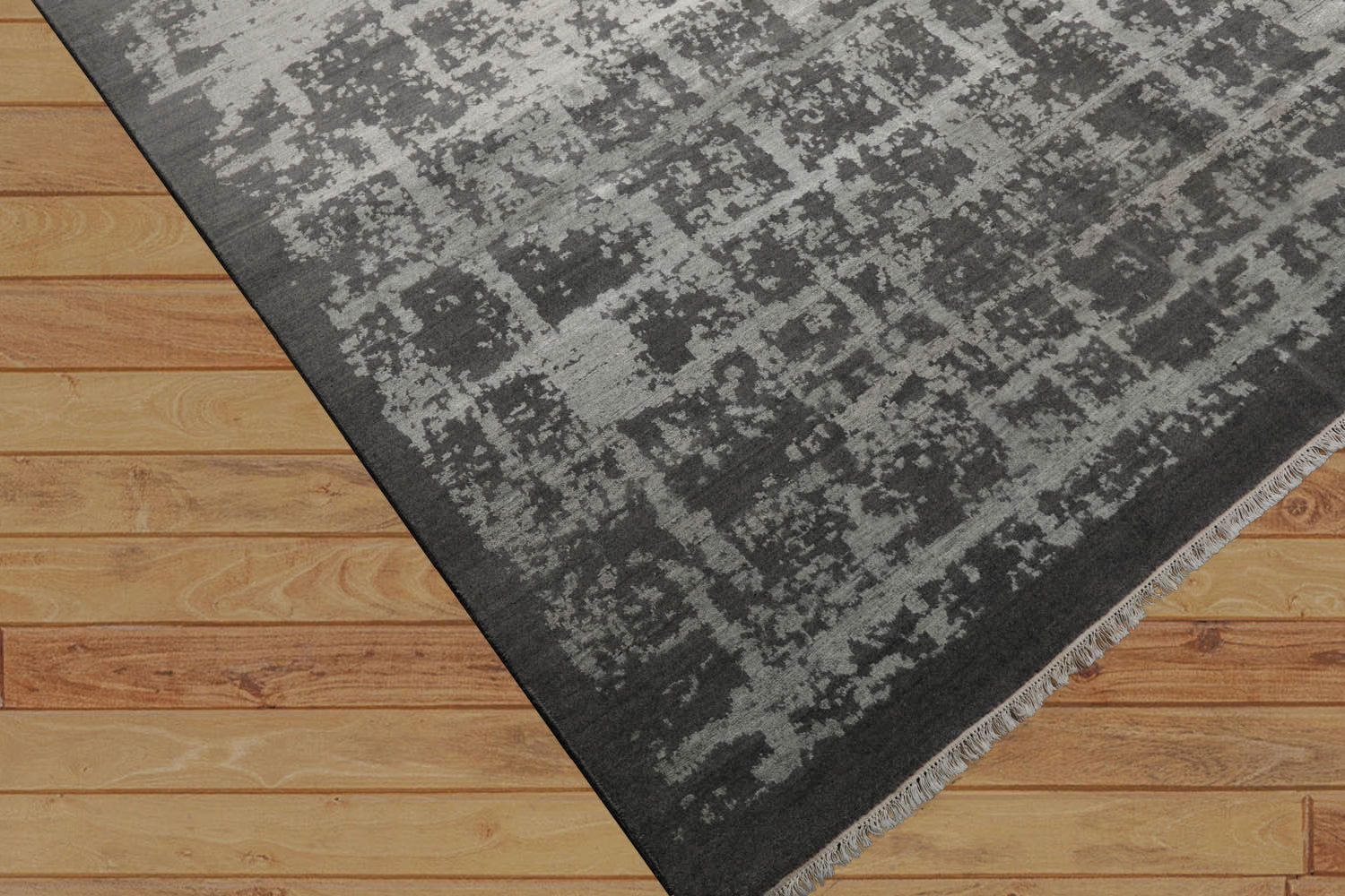 8x10 Tone on Tone Gray, , Color Hand Knotted Tibetan Wool & Silk Modern Oriental Rug