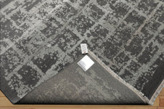 8x10 Tone on Tone Gray, , Color Hand Knotted Tibetan Wool & Silk Modern Oriental Rug