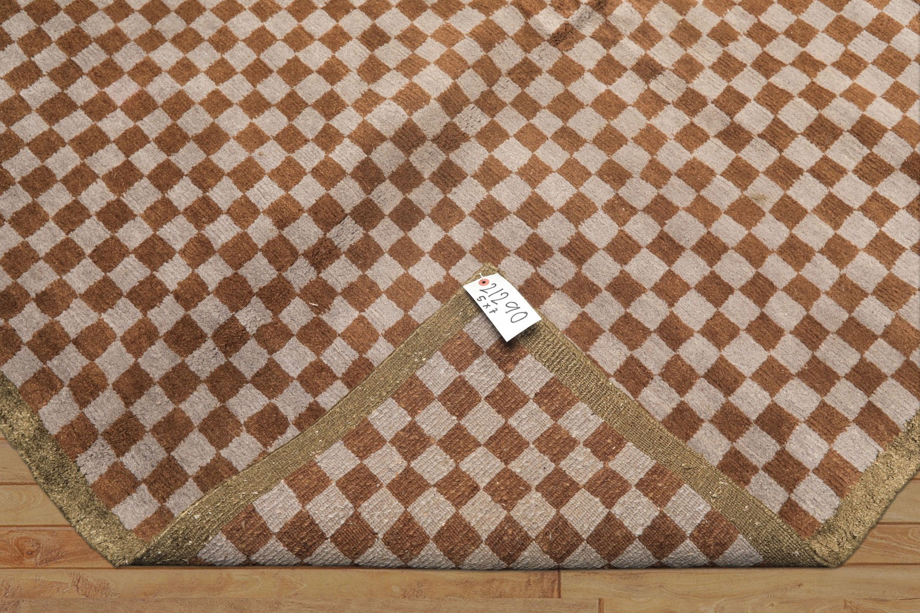 5x7 Gray, Brown, Sage Color Hand Knotted Tibetan Wool & Silk Moden & Contemporary Oriental Rug