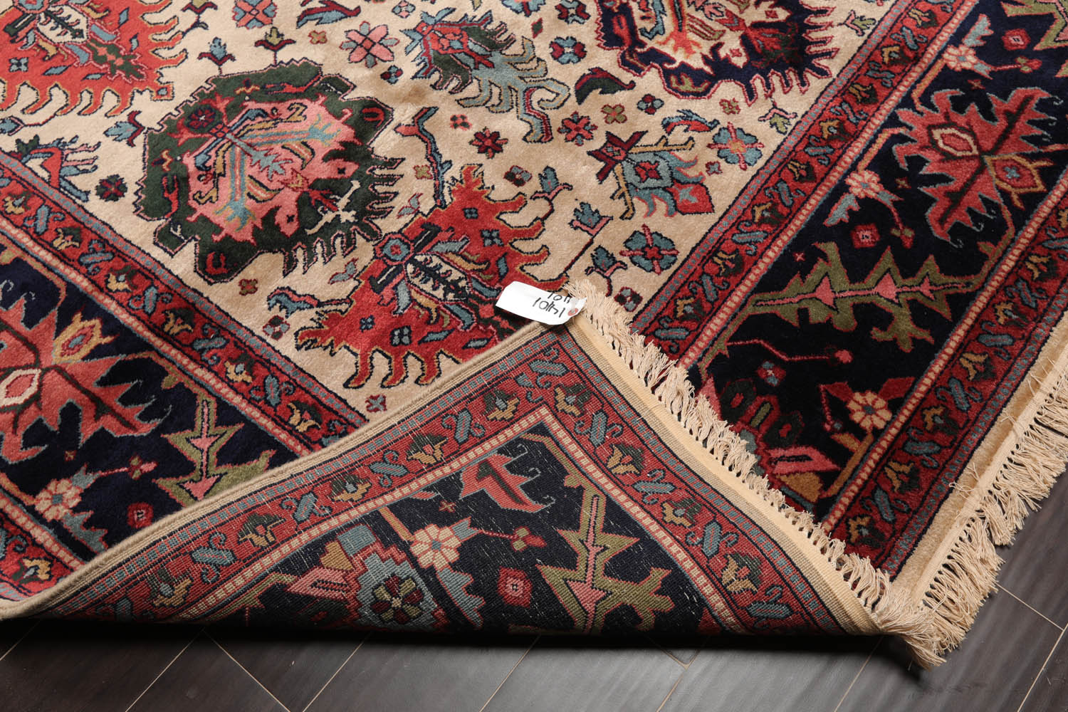 8x10 Beige, Navy, Blue Color Hand Knotted All-Over 100% Wool Traditional-Persian/Oriental Oriental Rug