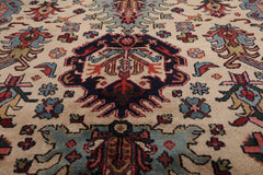 8x10 Beige, Navy, Blue Color Hand Knotted All-Over 100% Wool Traditional-Persian/Oriental Oriental Rug