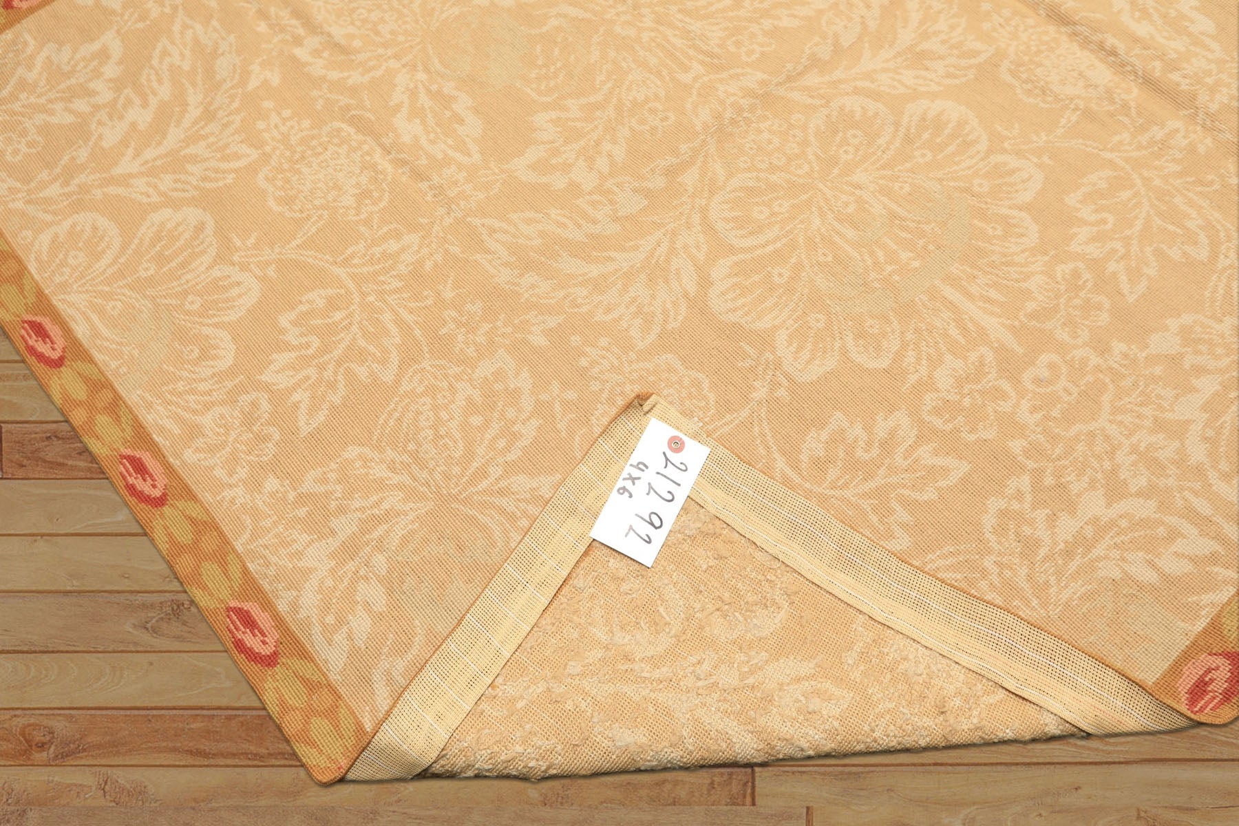 4x6 Tan, Beige, Gold Color Hand Woven French Aubusson Needlepoint Wool Transitional Oriental Rug