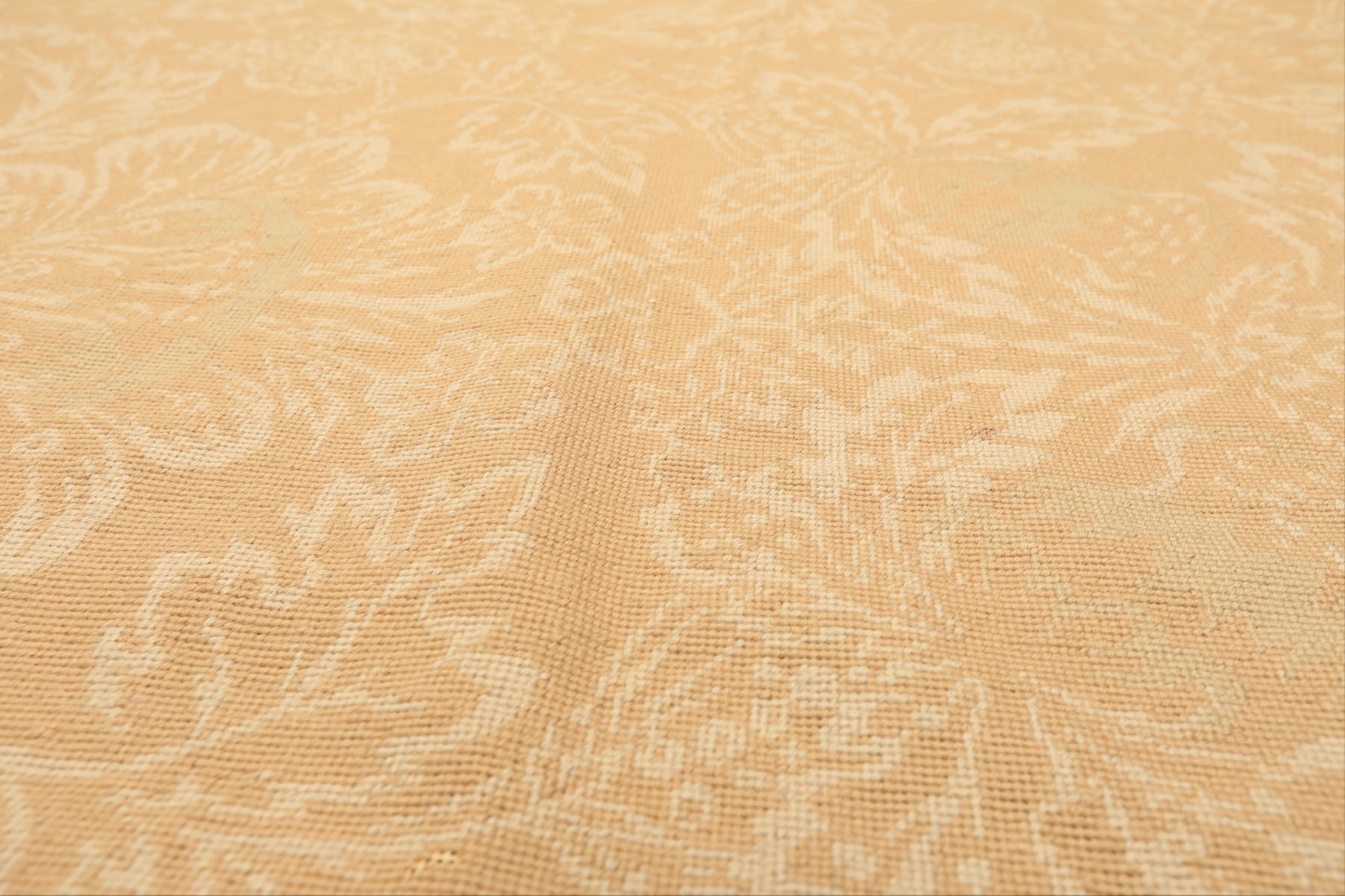 4x6 Tan, Beige, Gold Color Hand Woven French Aubusson Needlepoint Wool Transitional Oriental Rug