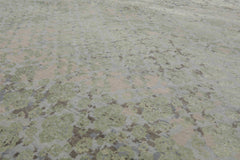 8x10 Beige, Taupe, Green Color Hand Knotted Tibetan Wool & Silk Modern Oriental Rug