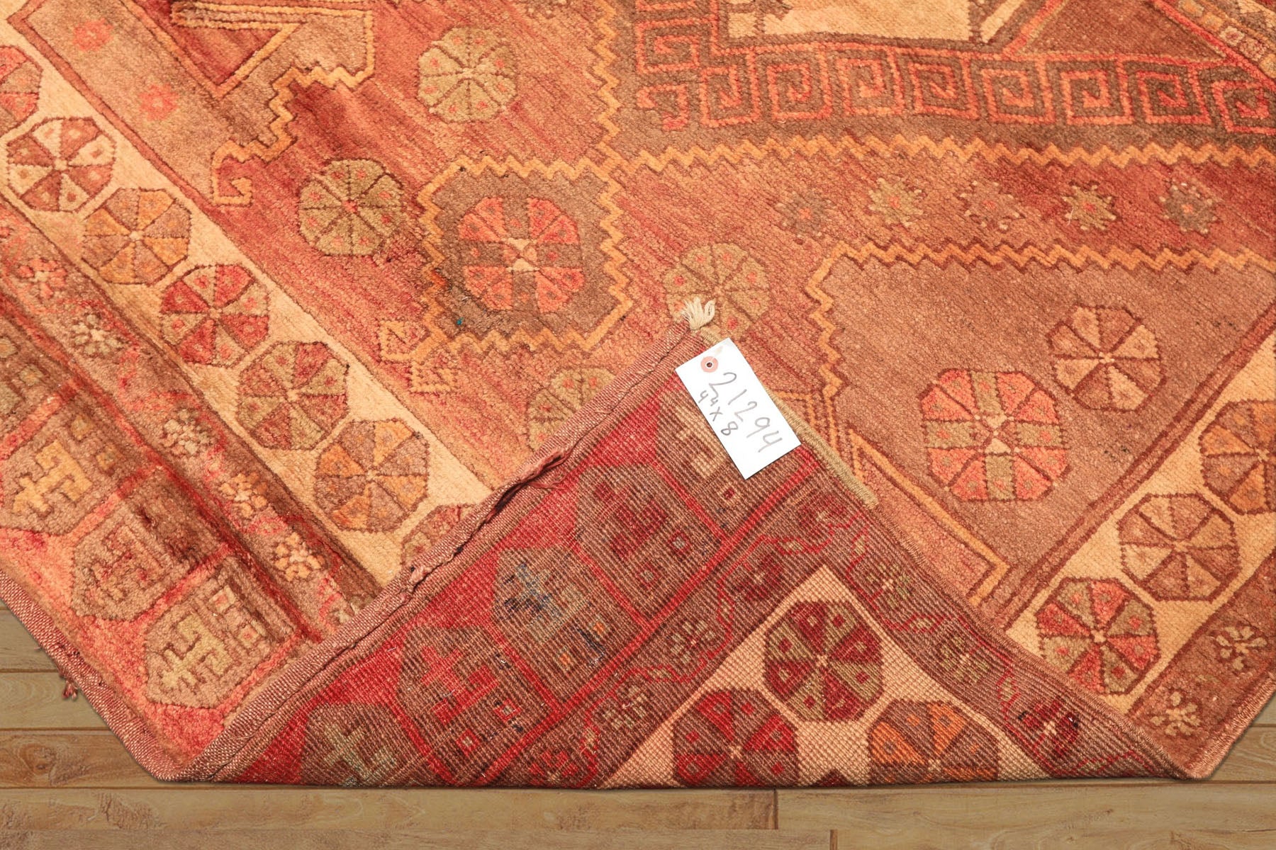 5x8 Rust, Beige, Rose Color Hand Knotted Turkish Oushak Wool Traditional Oriental Rug