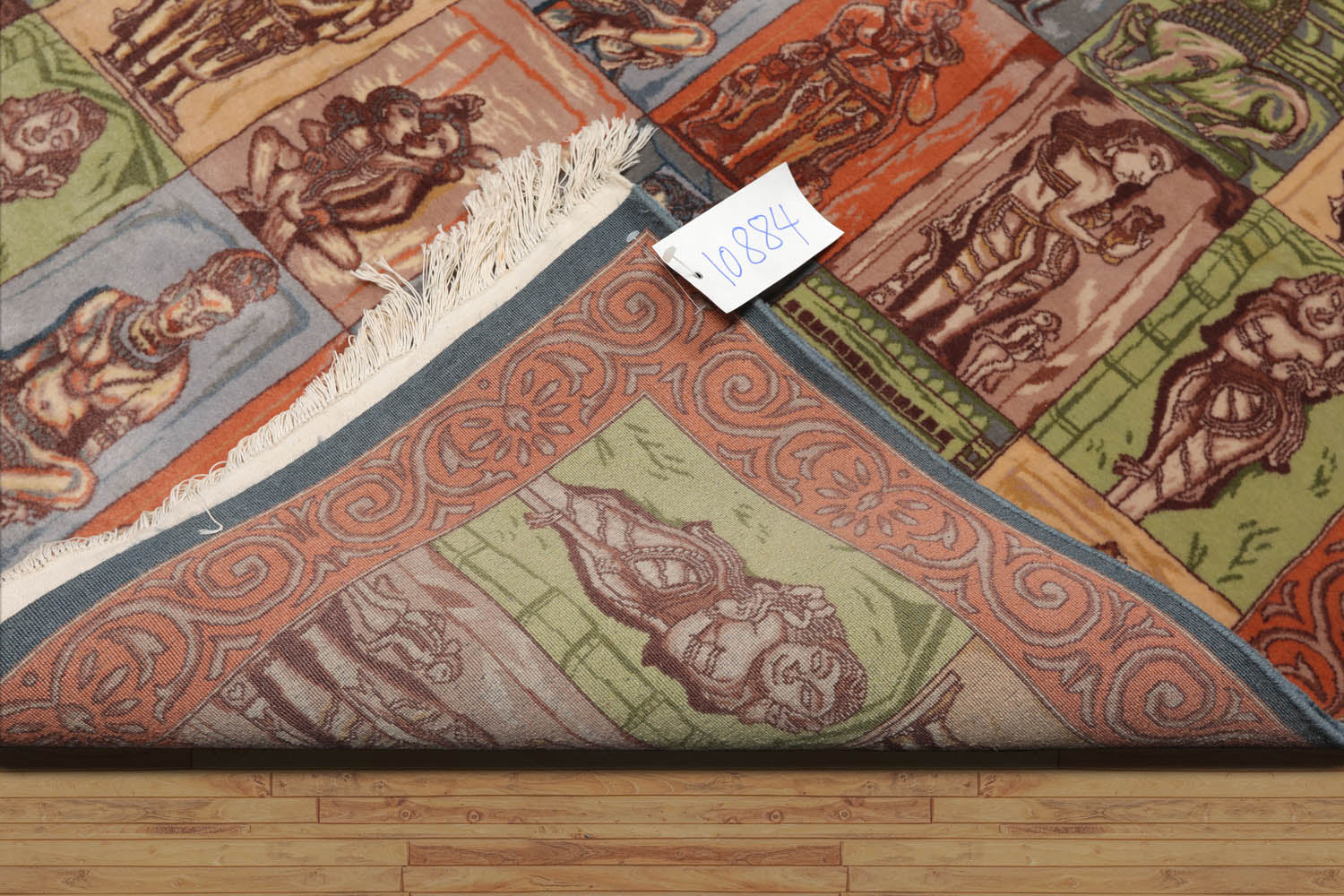 4x6 Blue, Rose, Green Color Hand Knotted All-Over 100% Wool Traditional-Persian/Oriental Oriental Rug