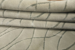 9x12 Tone on Tone Faded Seafoam, , Color Hand Knotted Tibetan Wool & Pure Silk Modern & Contemporay Oriental Rug
