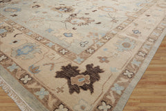 Karekin 9'x12' Gray Hand Knotted Oushak Oriental Area Rug by LoomBloom