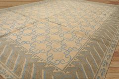8x10 Ivory, Beige, Taupe Color Hand Knotted Tibetan Wool Transitional Oriental Rug