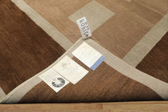 8x10 Brown, Taupe, Seafoam Color Hand Knotted Tibetan Wool & Pure Silk  Oriental Rug