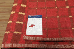 8x10 Gold, Rosy-Red, Brown Color Hand Knotted Tibetan Wool Modern & Contemporary Oriental Rug