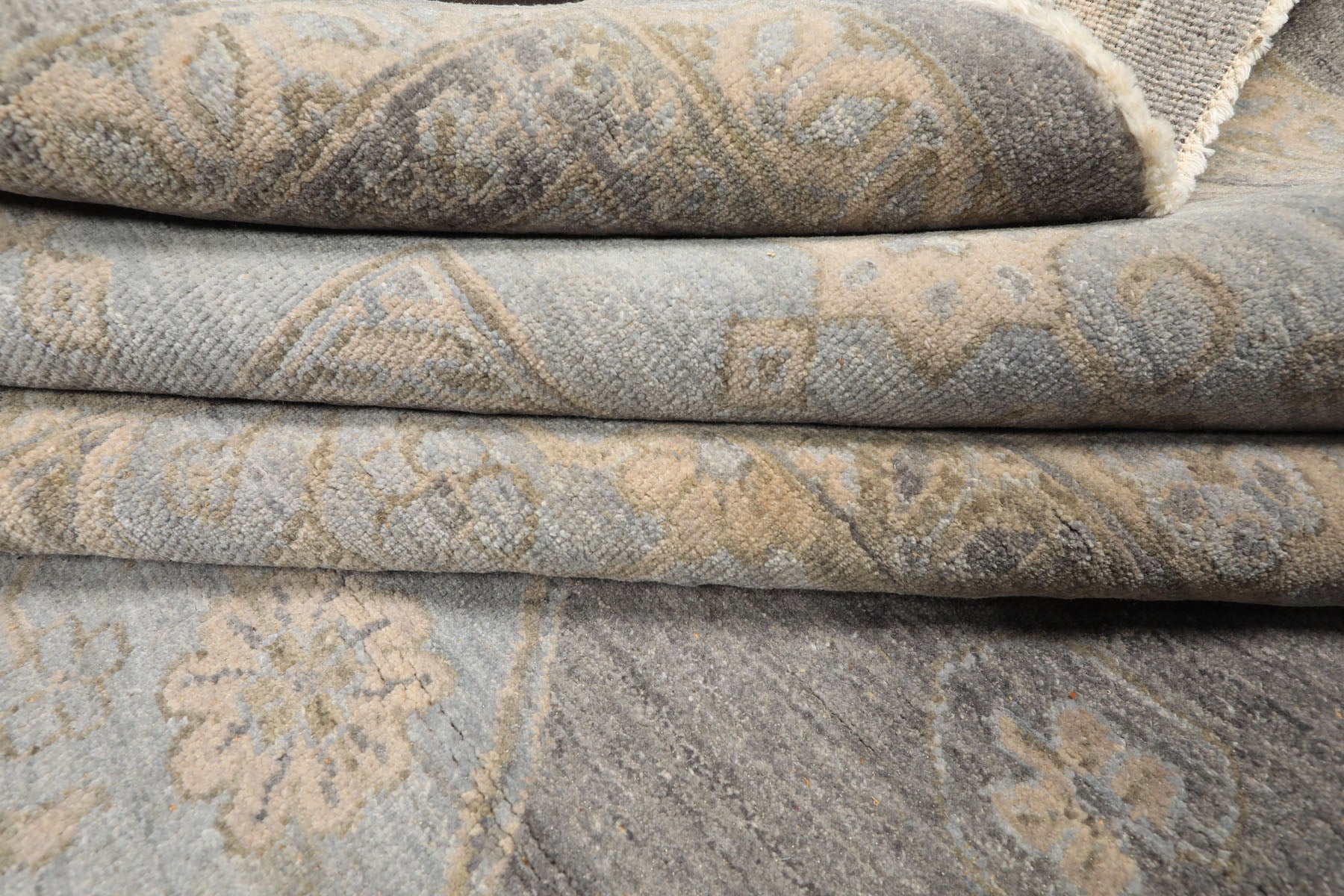 12x15 Slate, Gray, Faded Color Hand Knotted Peshawar Wool Transitional Oriental Rug