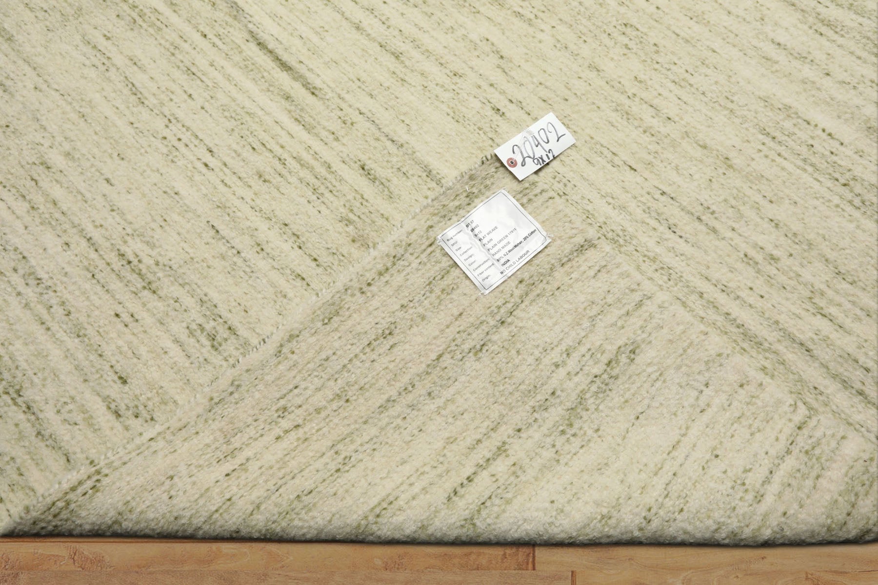 9x12 Ivory, Sage, Color Hand Woven  New Zealand Wool & Mohair Modern Oriental Rug
