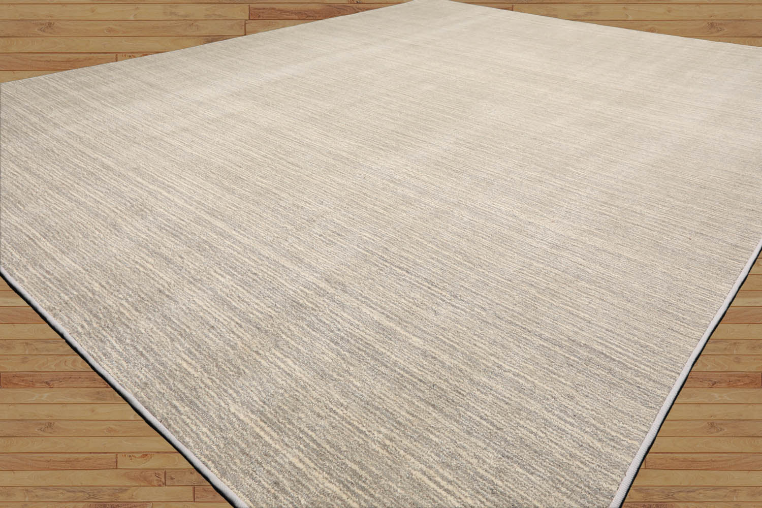 Multi Sizes LoomBloom Textured Beige Oriental Rug Hand Woven Contemporary New Zealand Wool