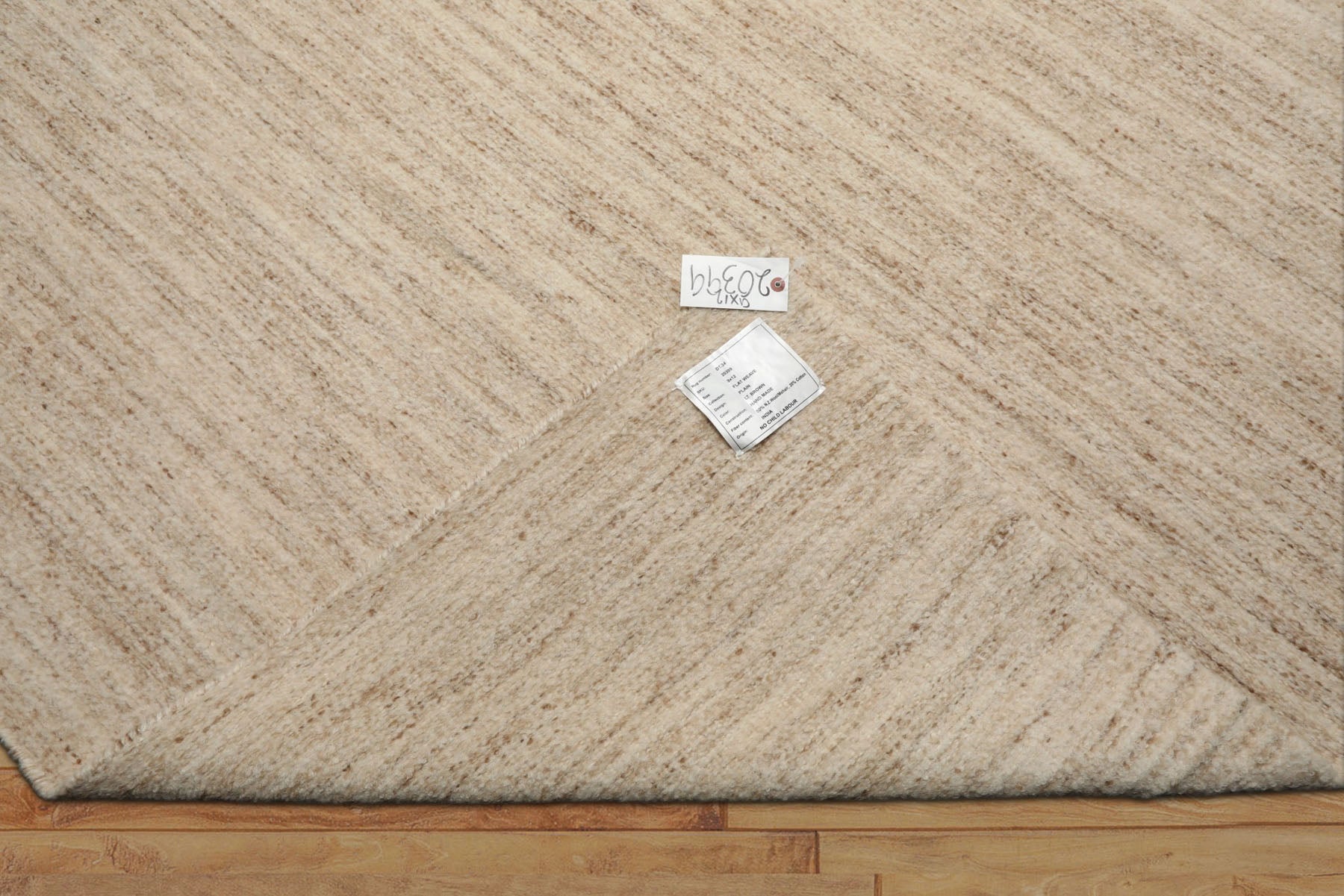 9x12 Ivory, Oatmeal, Color Hand Woven  New Zealand Wool & Mohair Modern Oriental Rug