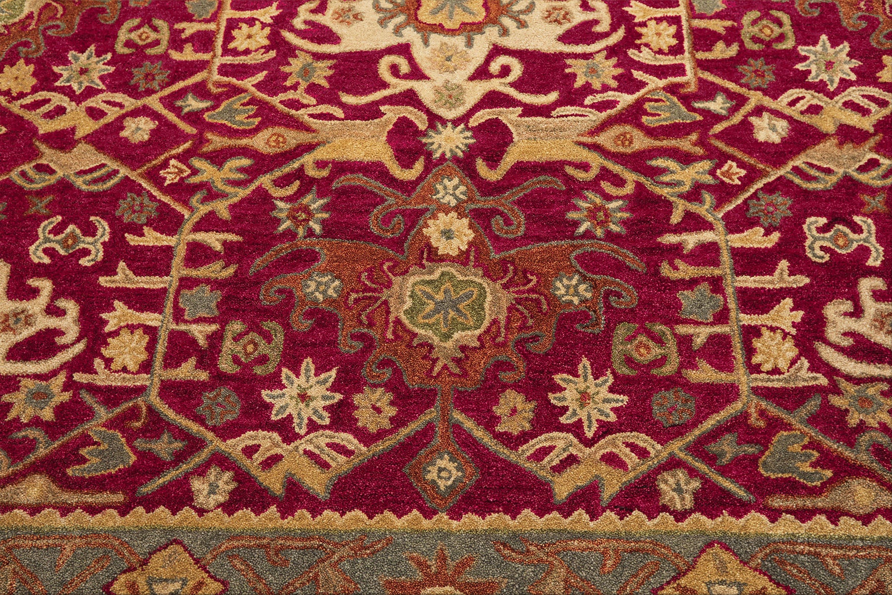 Multi Size Crimson Aqua Beige Color Hand Tufted  Wool Traditional Oriental Rug