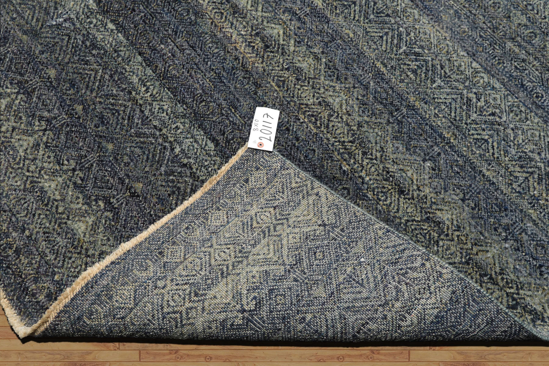 8x10 Blue, Multi, Color Hand Knotted Peshawar Wool Transitional Oriental Rug