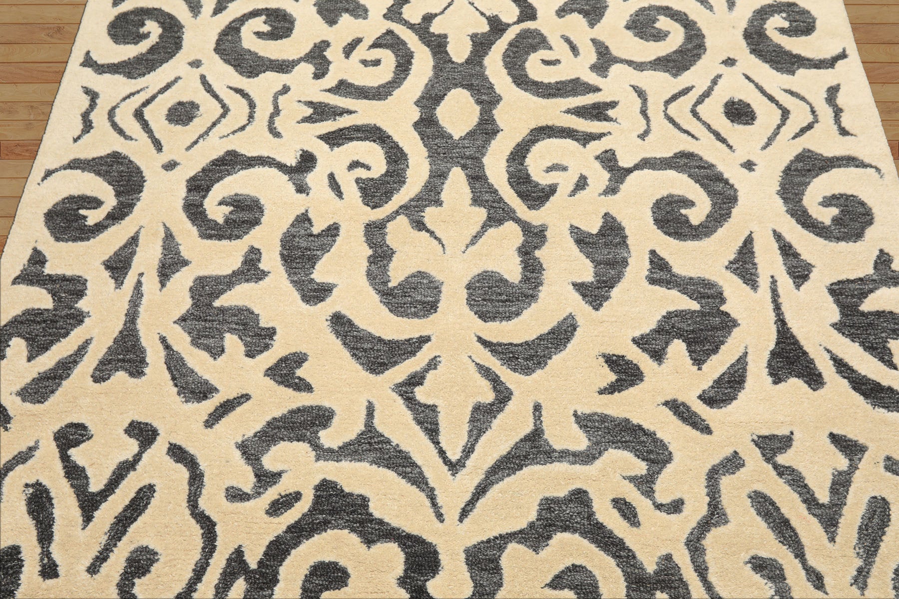 5x8 Ivory, Gray, Color Hand Tufted Handmade Wool Transitional Oriental Rug