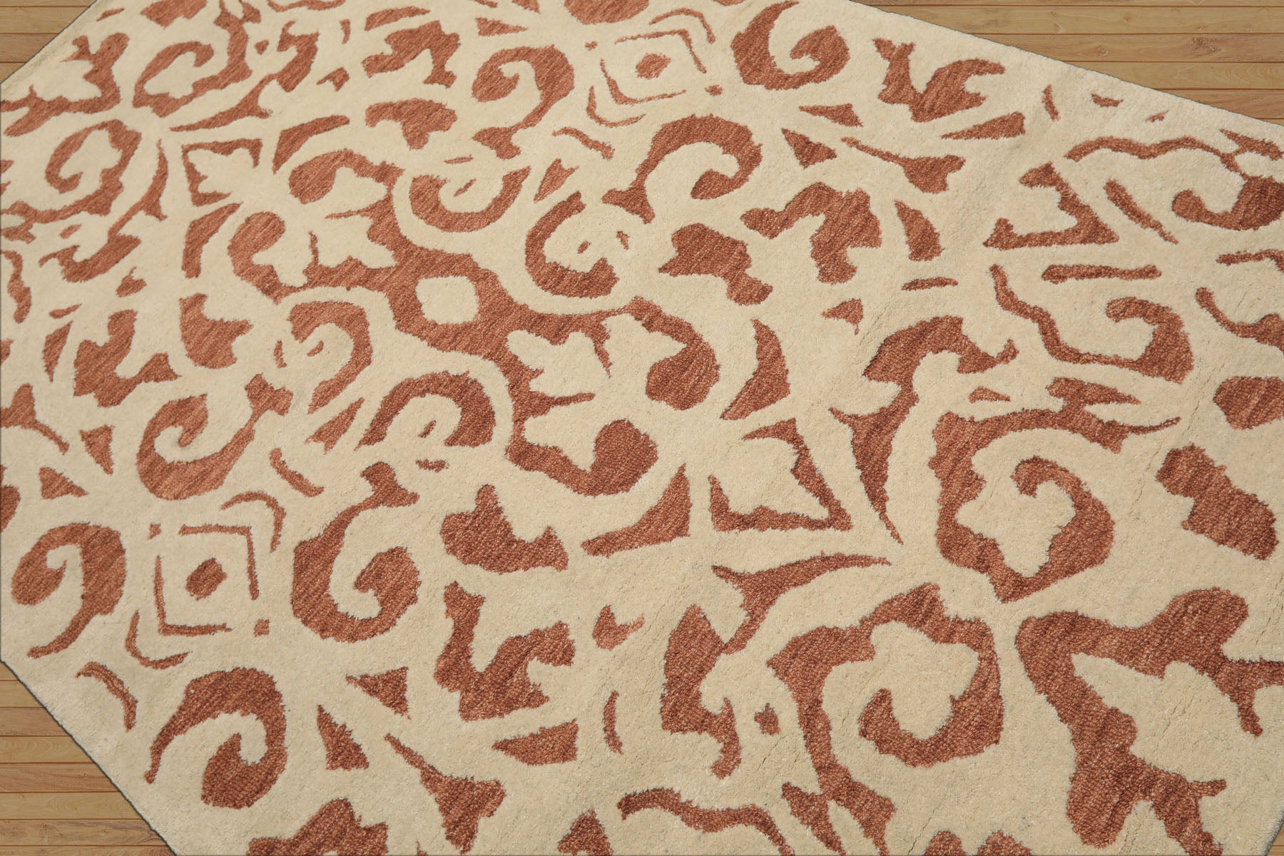 5x8 Ivory, Brown, Color Hand Tufted Handmade Wool Transitional Oriental Rug