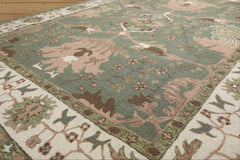 Multi Size Sage Ivory Brown Color Hand Hooked  Wool Traditional Oriental Rug