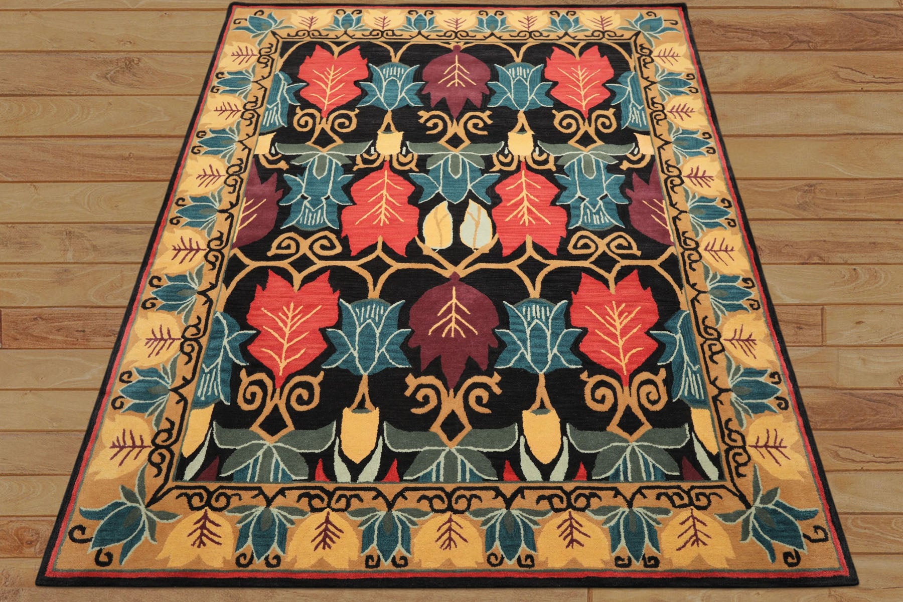 Multi Size Charcoal Gold Eggplant Color Hand Tufted  Wool Transitional Oriental Rug
