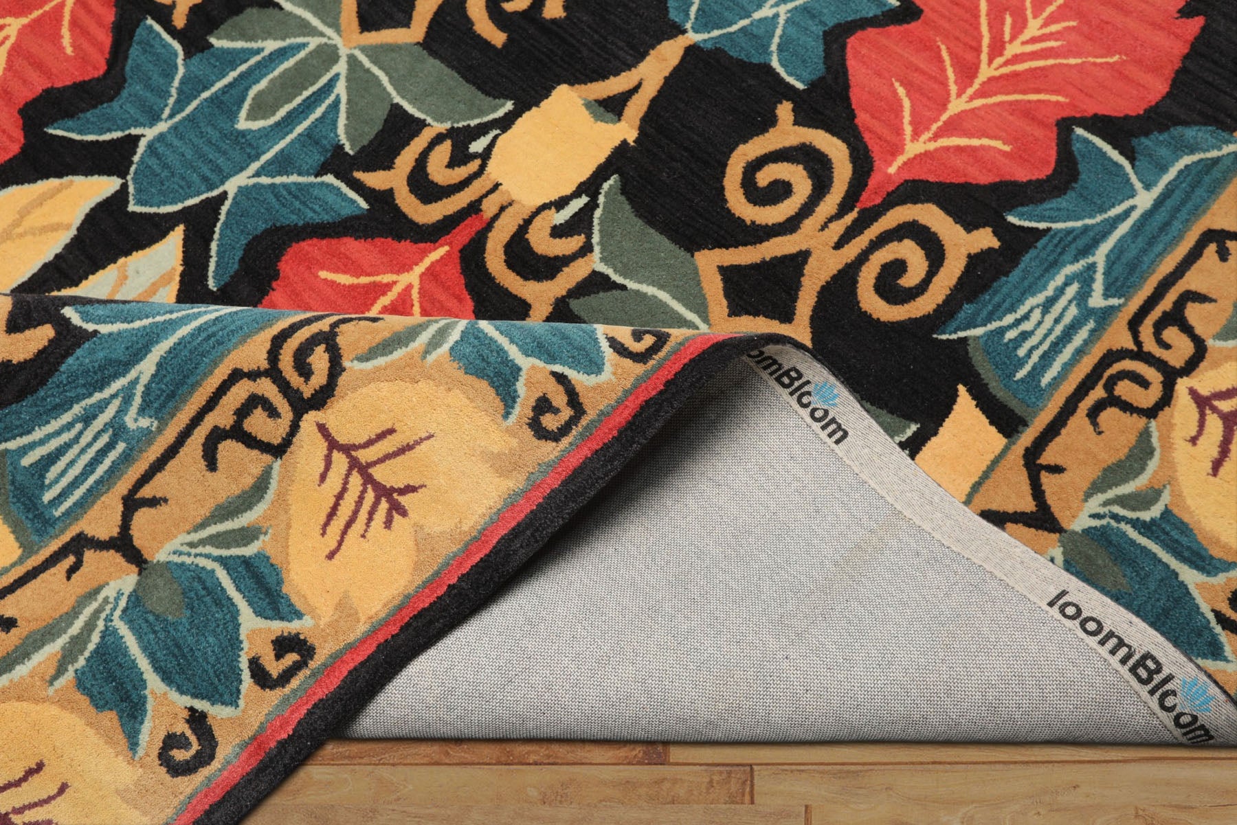 Multi Size Charcoal Gold Eggplant Color Hand Tufted  Wool Transitional Oriental Rug