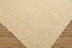 5x8 Tone on Tone Ivory, , Color Hand Tufted Handmade Wool Transitional Oriental Rug
