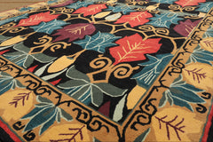 Multi Size Charcoal Gold Eggplant Color Hand Tufted  Wool Transitional Oriental Rug