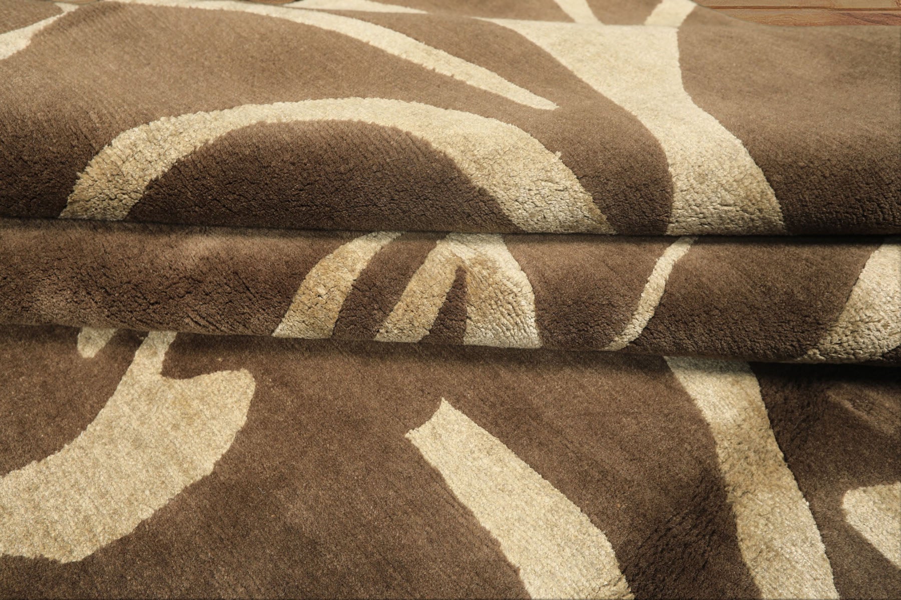8x10 Moss, , Color Hand Knotted Tibetan Wool & Pure Silk Modern & Contemporay Oriental Rug