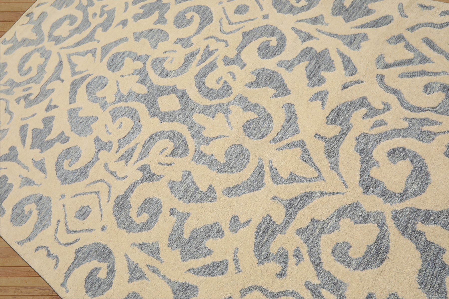 5x8 Ivory, Blue, Color Hand Tufted Handmade Wool Transitional Oriental Rug