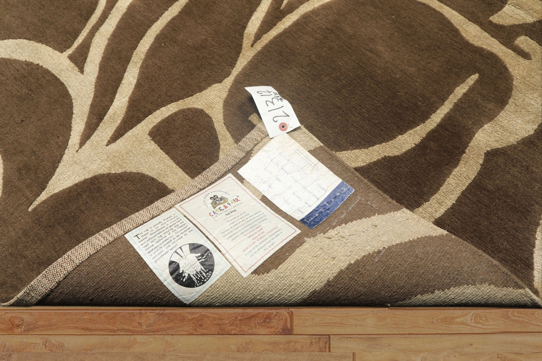 8x10 Moss, , Color Hand Knotted Tibetan Wool & Pure Silk Modern & Contemporay Oriental Rug