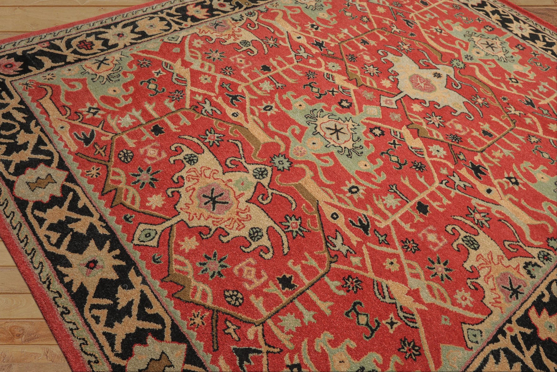 Multi Size Coral Charcoal Peach Color Hand Tufted  Wool Traditional Oriental Rug