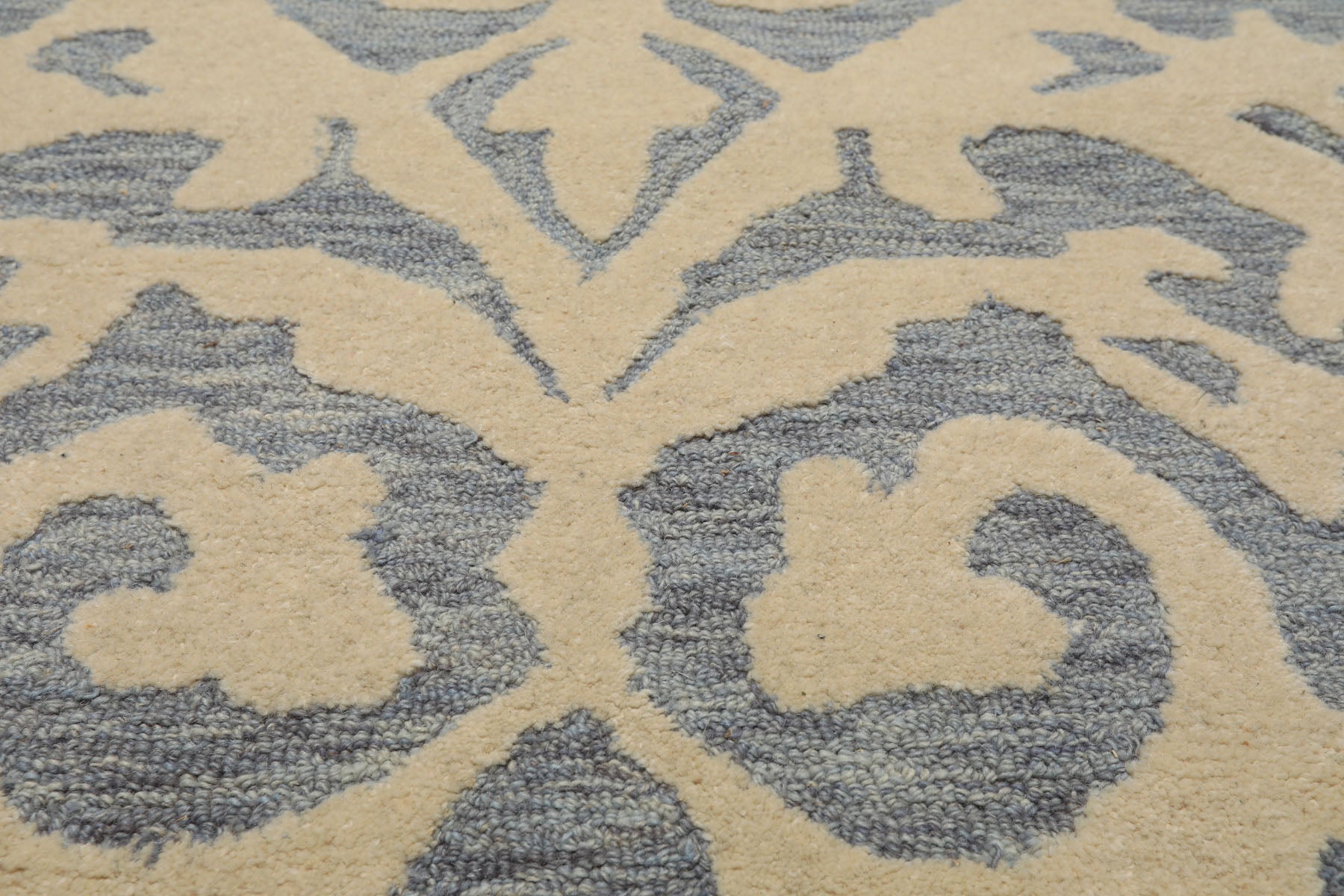 5x8 Ivory, Blue, Color Hand Tufted Handmade Wool Transitional Oriental Rug