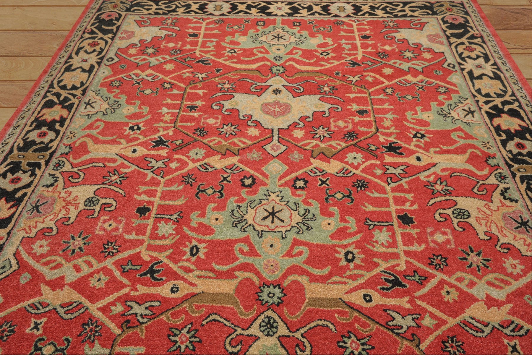 Multi Size Coral Charcoal Peach Color Hand Tufted  Wool Traditional Oriental Rug