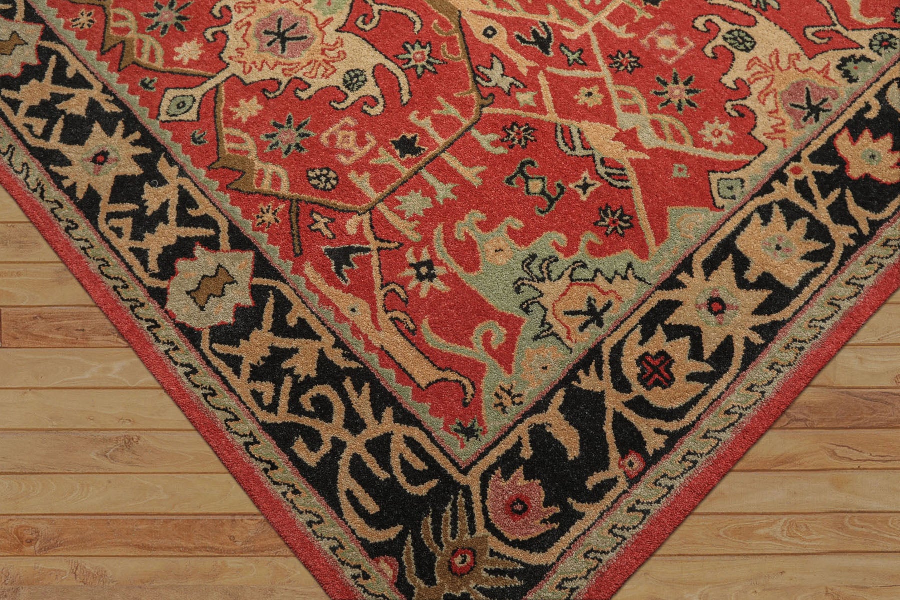 Multi Size Coral Charcoal Peach Color Hand Tufted  Wool Traditional Oriental Rug