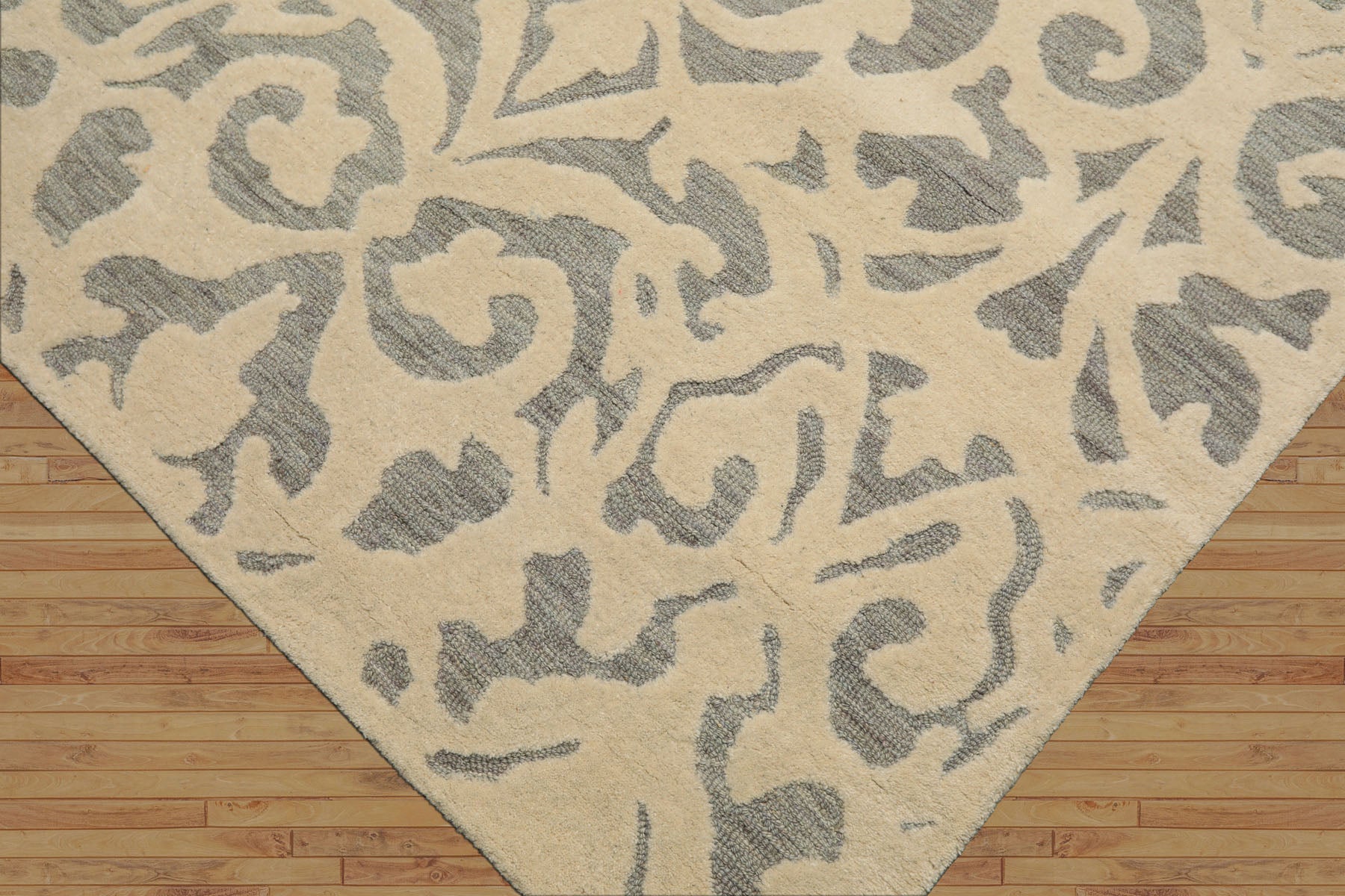 5x8 Ivory, Celadon, Color Hand Tufted Handmade Wool Transitional Oriental Rug