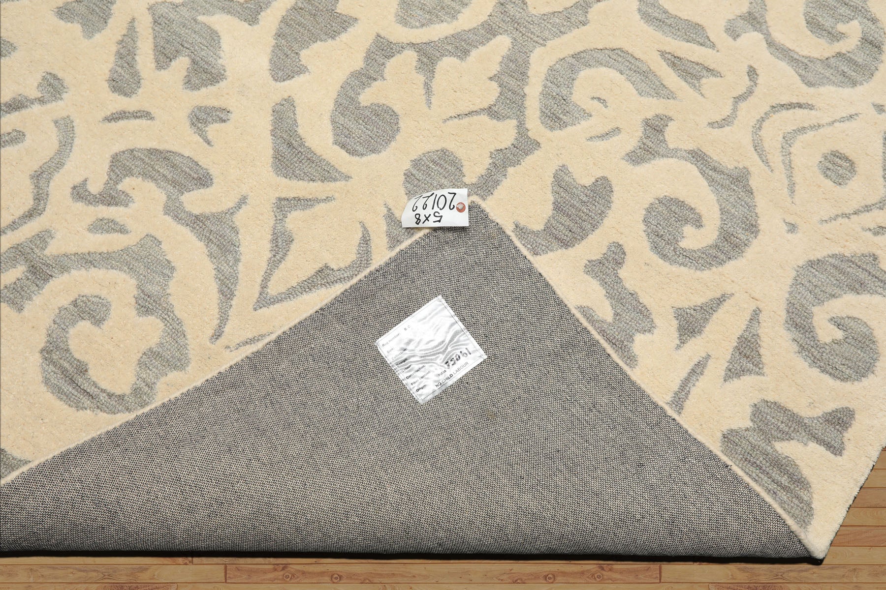 5x8 Ivory, Celadon, Color Hand Tufted Handmade Wool Transitional Oriental Rug