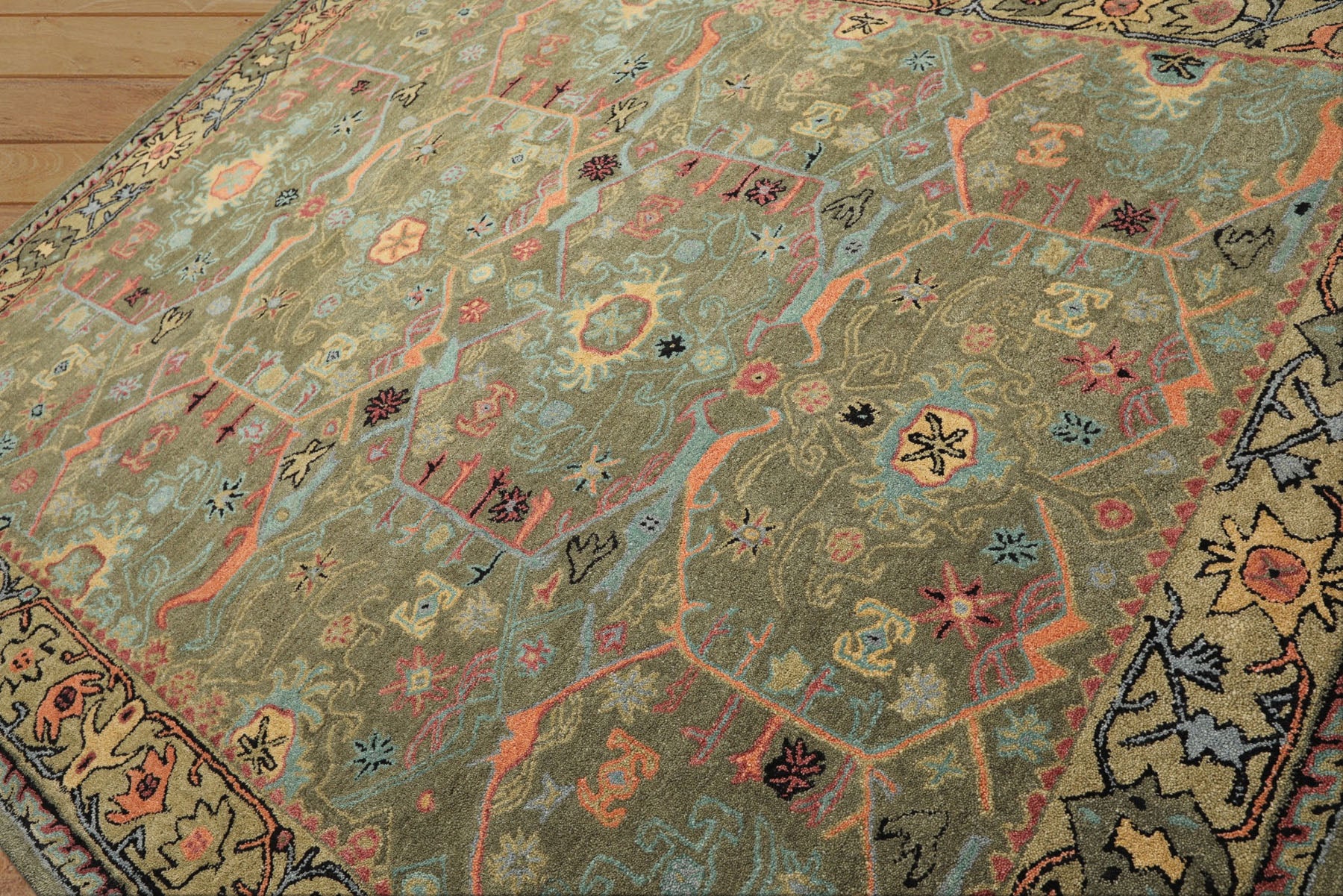 Multi Size Sage Pistachio Blush Color Hand Tufted  Wool Traditional Oriental Rug