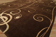 8x10 Brown, Gold, Color Hand Knotted Tibetan Wool & Pure Silk Modern & Contemporay Oriental Rug
